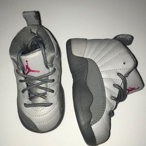 Gray and Pink Jordan 12s